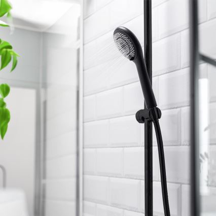 WENKO 24924100 - Douchekop WATERSAVING SYSTEM 11x11 cm zwart