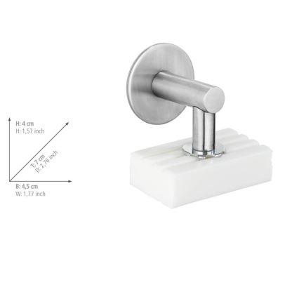 WENKO 24971100-Zeephouder TURBO-LOC 4,5x7 cm zilverkleurig