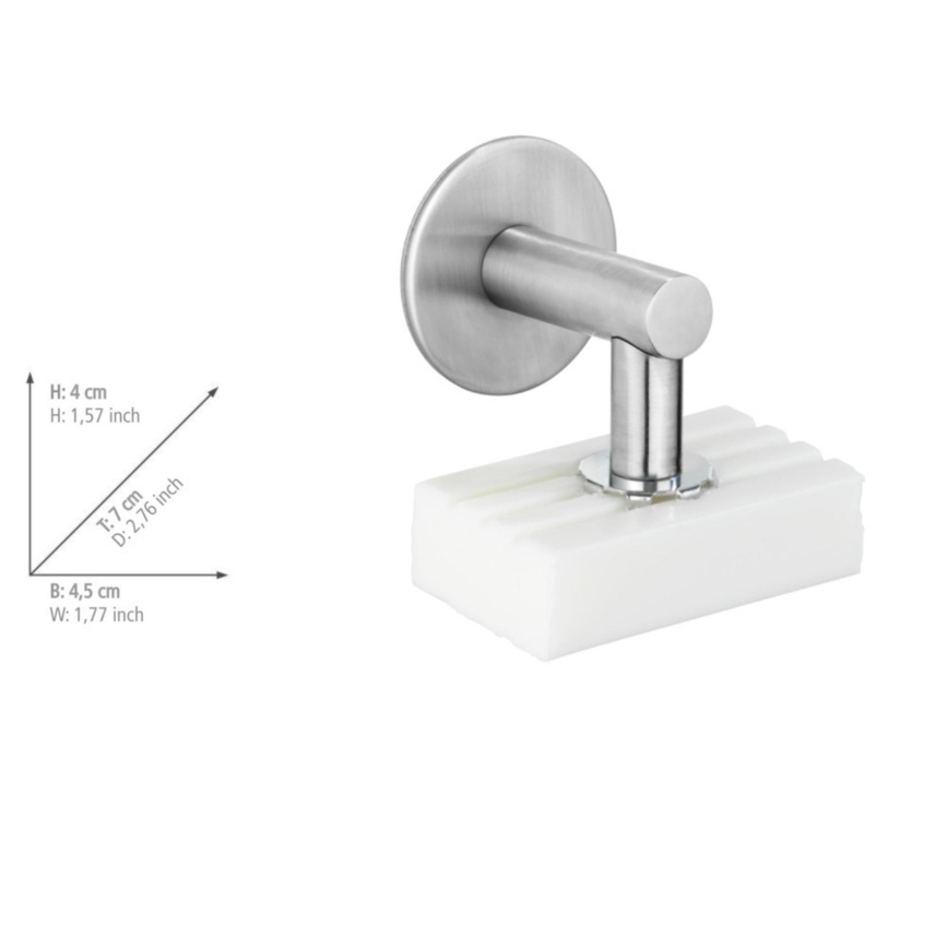 WENKO 24971100-Zeephouder TURBO-LOC 4,5x7 cm zilverkleurig