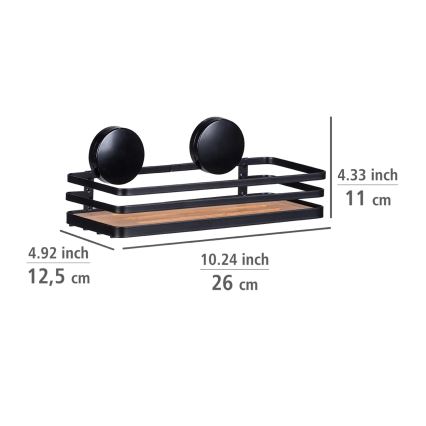 WENKO 24979800-Plank ALBA 26,5x12,5 cm zwart/bruin