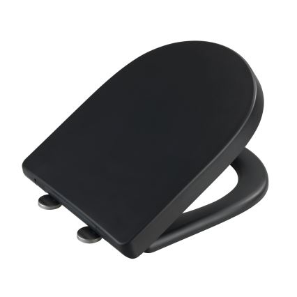 WENKO 24989100-WC WC-bril EXCLUSIEF 36,5x45 cm zwart/zilver