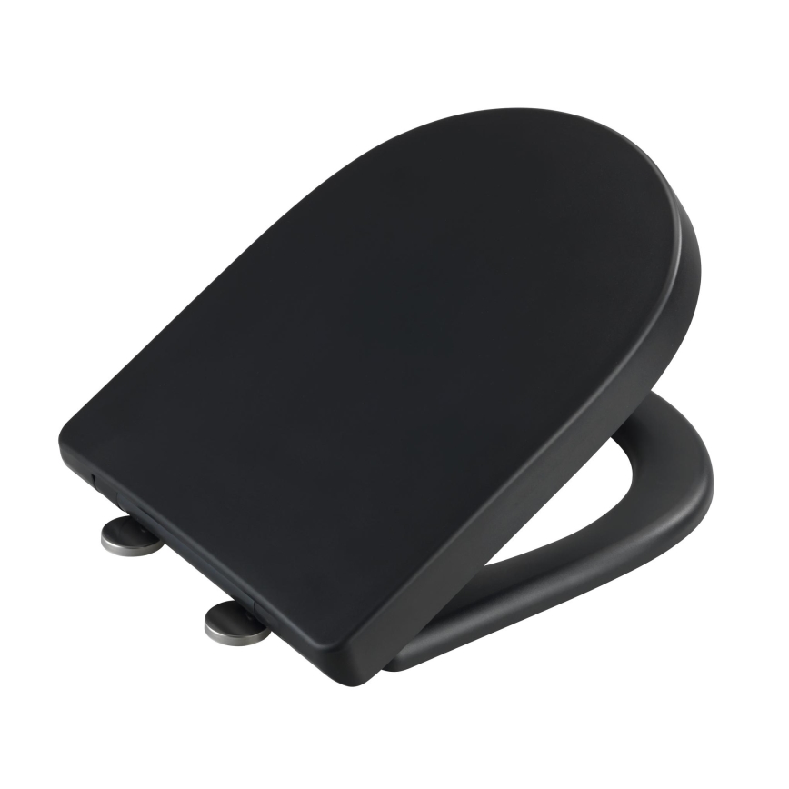WENKO 24989100-WC WC-bril EXCLUSIEF 36,5x45 cm zwart/zilver