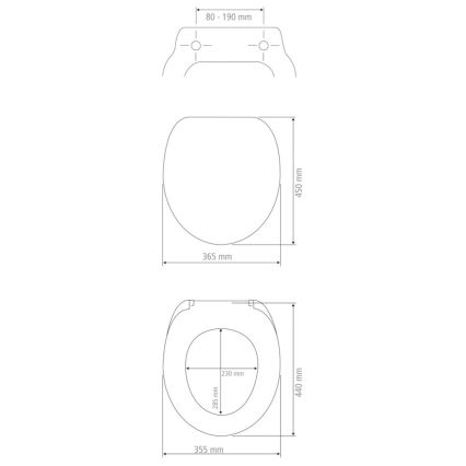 WENKO 24989100-WC WC-bril EXCLUSIEF 36,5x45 cm zwart/zilver