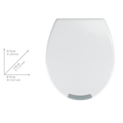 WENKO 25005100-Toiletbril SECURA 37x44 cm wit/grijs