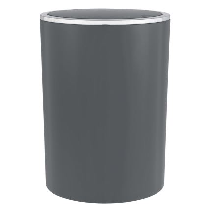 WENKO 25146100 - Prullenbak INCA 18,5x25,5 cm antraciet/glanzend chroom