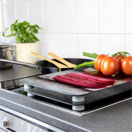 WENKO 2521496100 - Kookplaatafdekking 52x30 cm kleurrijk/grijs/transparant