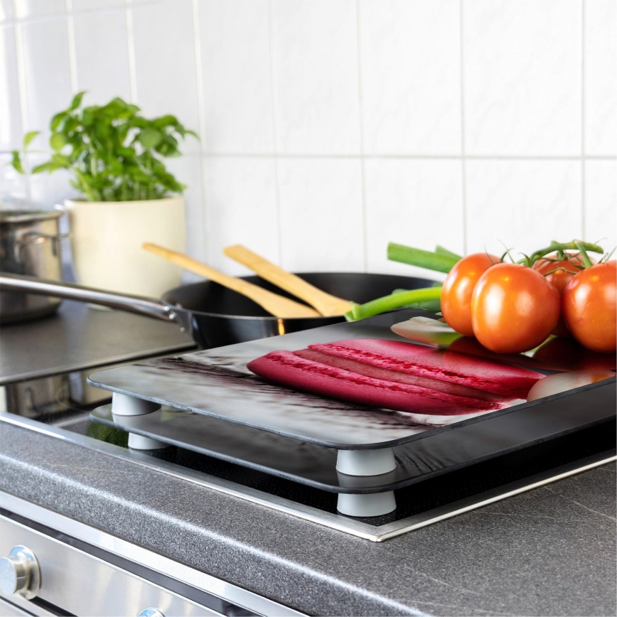 WENKO 2521496100 - Kookplaatafdekking 52x30 cm kleurrijk/grijs/transparant