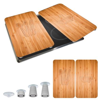 WENKO 2521497100 - Kookplaatafdekking 52x30 cm veelkleurig/grijs/transparant