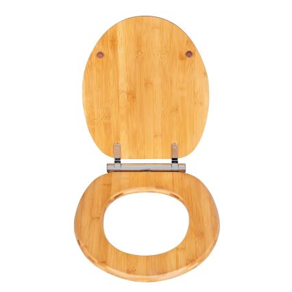 WENKO 25224100 - WC-bril BAMBOUSA 34,5x40,5 cm bruin/zilver