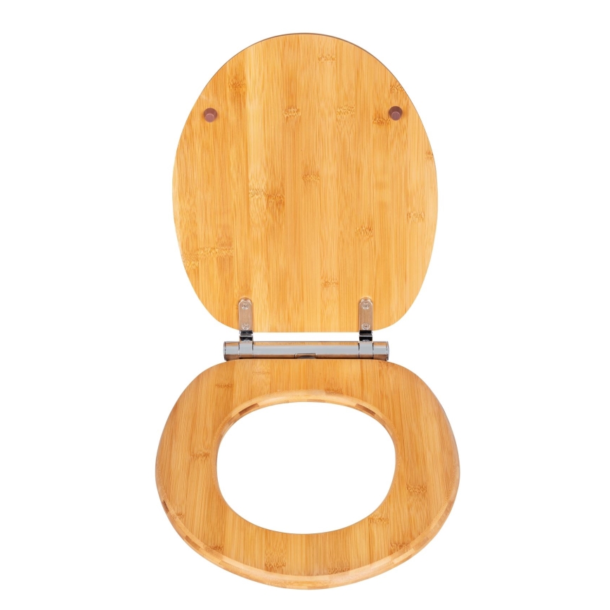 WENKO 25224100 - WC-bril BAMBOUSA 34,5x40,5 cm bruin/zilver