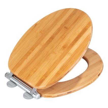 WENKO 25224100 - WC-bril BAMBOUSA 34,5x40,5 cm bruin/zilver