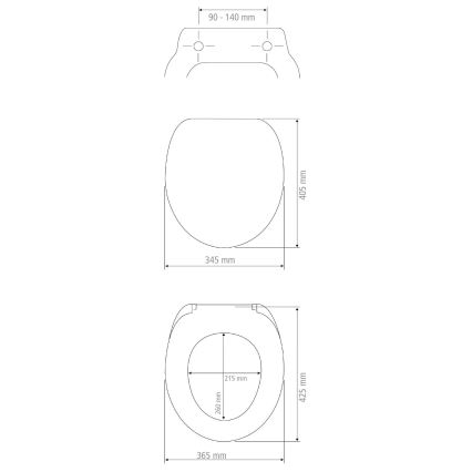 WENKO 25224100 - WC-bril BAMBOUSA 34,5x40,5 cm bruin/zilver