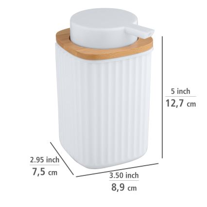 WENKO 25294100 - Zeepdispenser ROTELLO 8,9x12,7 cm wit/bruin