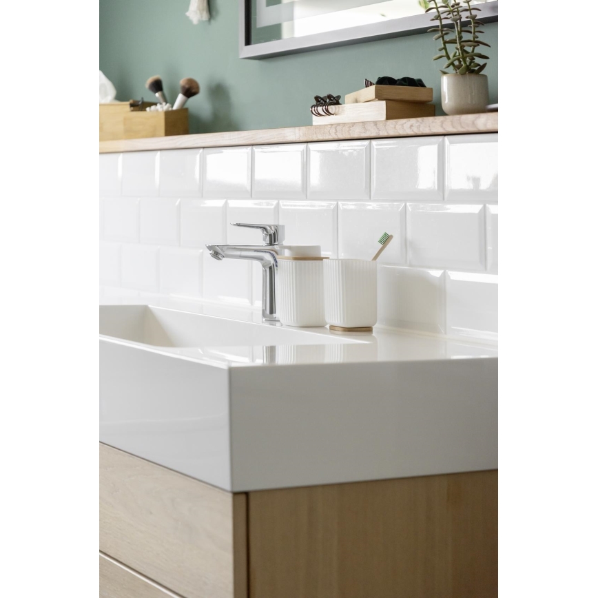 WENKO 25294100 - Zeepdispenser ROTELLO 8,9x12,7 cm wit/bruin