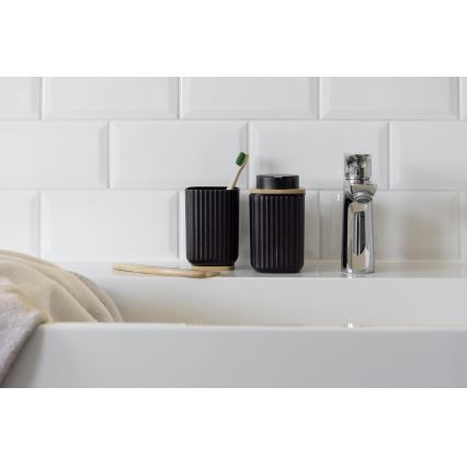 WENKO 25297100 - Tandenborstelbeker ROTELLO 8,5x11 cm zwart/bruin