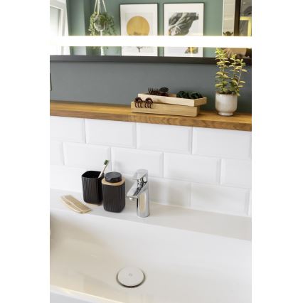 WENKO 25297100 - Tandenborstelbeker ROTELLO 8,5x11 cm zwart/bruin