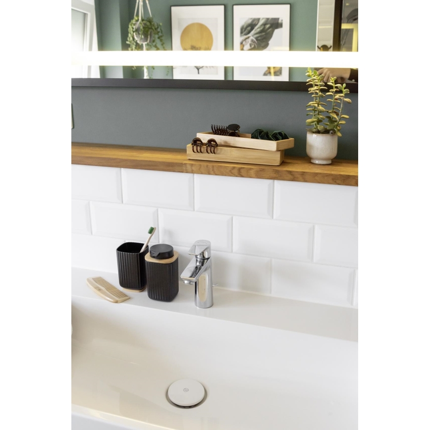 WENKO 25297100 - Tandenborstelbeker ROTELLO 8,5x11 cm zwart/bruin