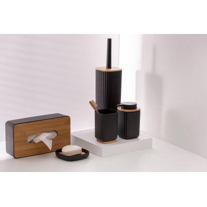 WENKO 25298100 - Zeepdispenser ROTELLO 8,9x12,7 cm zwart/bruin