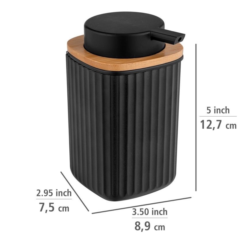 WENKO 25298100 - Zeepdispenser ROTELLO 8,9x12,7 cm zwart/bruin