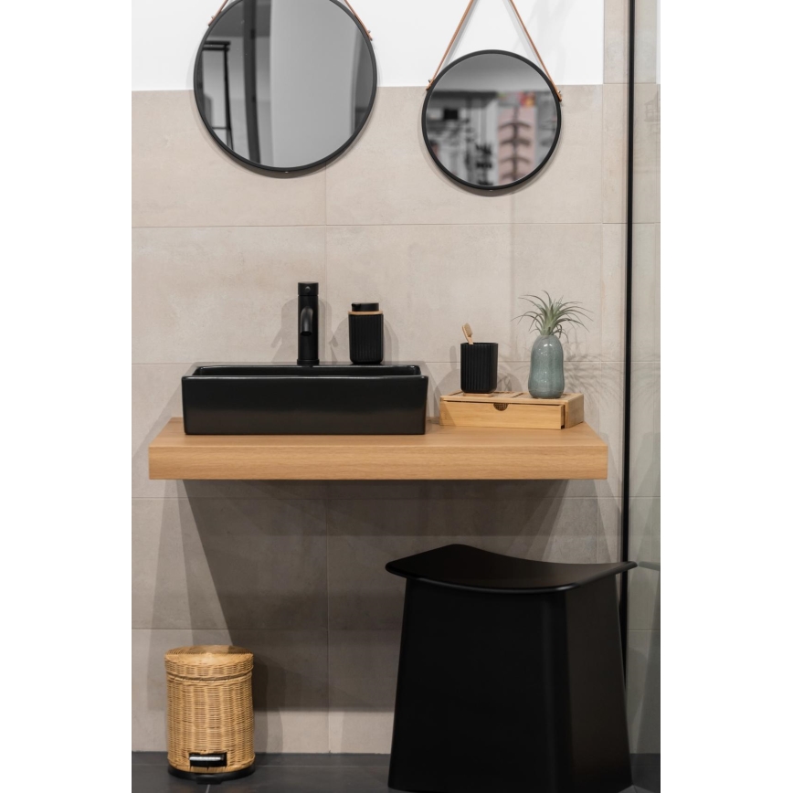 WENKO 25298100 - Zeepdispenser ROTELLO 8,9x12,7 cm zwart/bruin