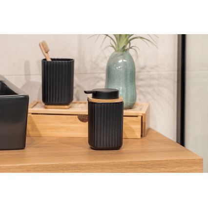 WENKO 25298100 - Zeepdispenser ROTELLO 8,9x12,7 cm zwart/bruin