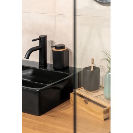 WENKO 25298100 - Zeepdispenser ROTELLO 8,9x12,7 cm zwart/bruin