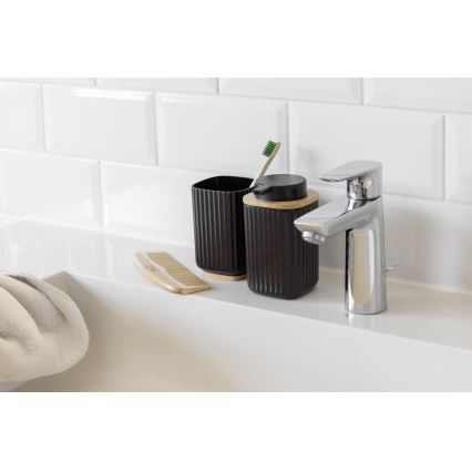 WENKO 25298100 - Zeepdispenser ROTELLO 8,9x12,7 cm zwart/bruin