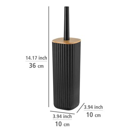 WENKO 25304100 - WC-set ROTELLO 10x36 cm zwart/bruin
