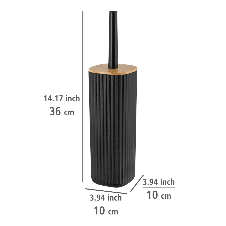 WENKO 25304100 - WC-set ROTELLO 10x36 cm zwart/bruin