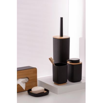 WENKO 25304100 - WC-set ROTELLO 10x36 cm zwart/bruin