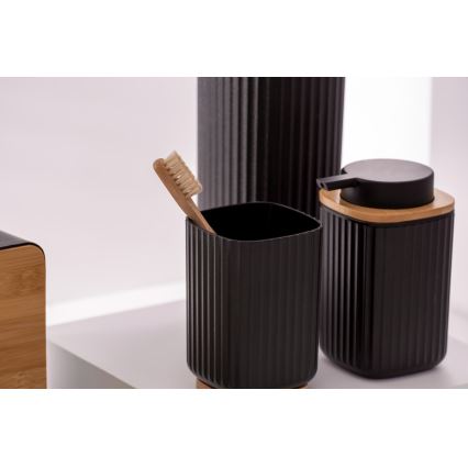 WENKO 25304100 - WC-set ROTELLO 10x36 cm zwart/bruin