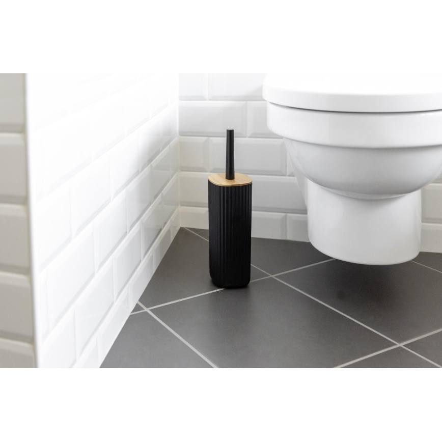 WENKO 25304100 - WC-set ROTELLO 10x36 cm zwart/bruin