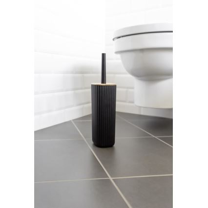 WENKO 25304100 - WC-set ROTELLO 10x36 cm zwart/bruin