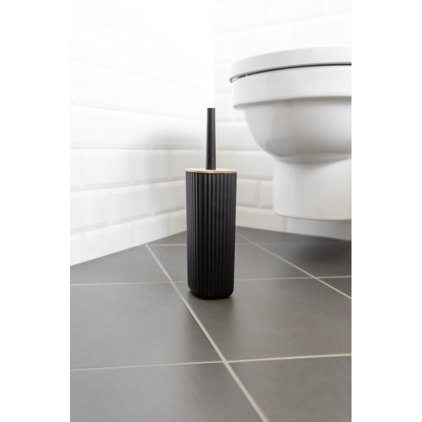 WENKO 25304100 - WC-set ROTELLO 10x36 cm zwart/bruin
