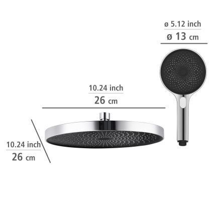WENKO 25312100 - Douchekolom SOFTWATER 12x120 cm glanzend chroom