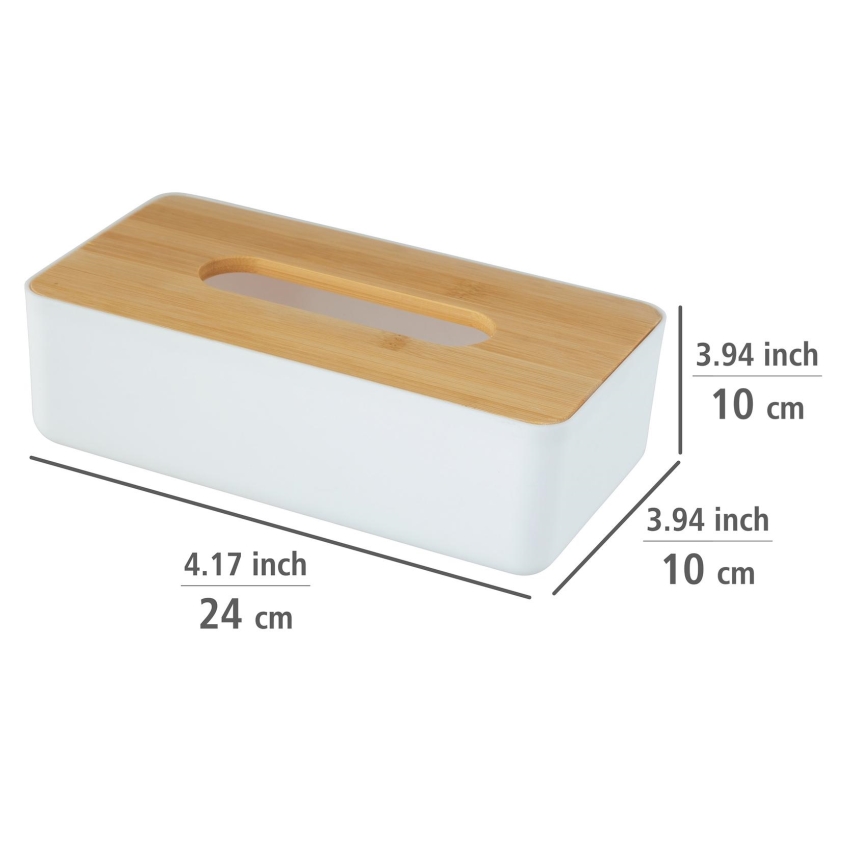 WENKO 25318100 - Make-upbox ROTELLO 24x12,7 cm wit/bruin