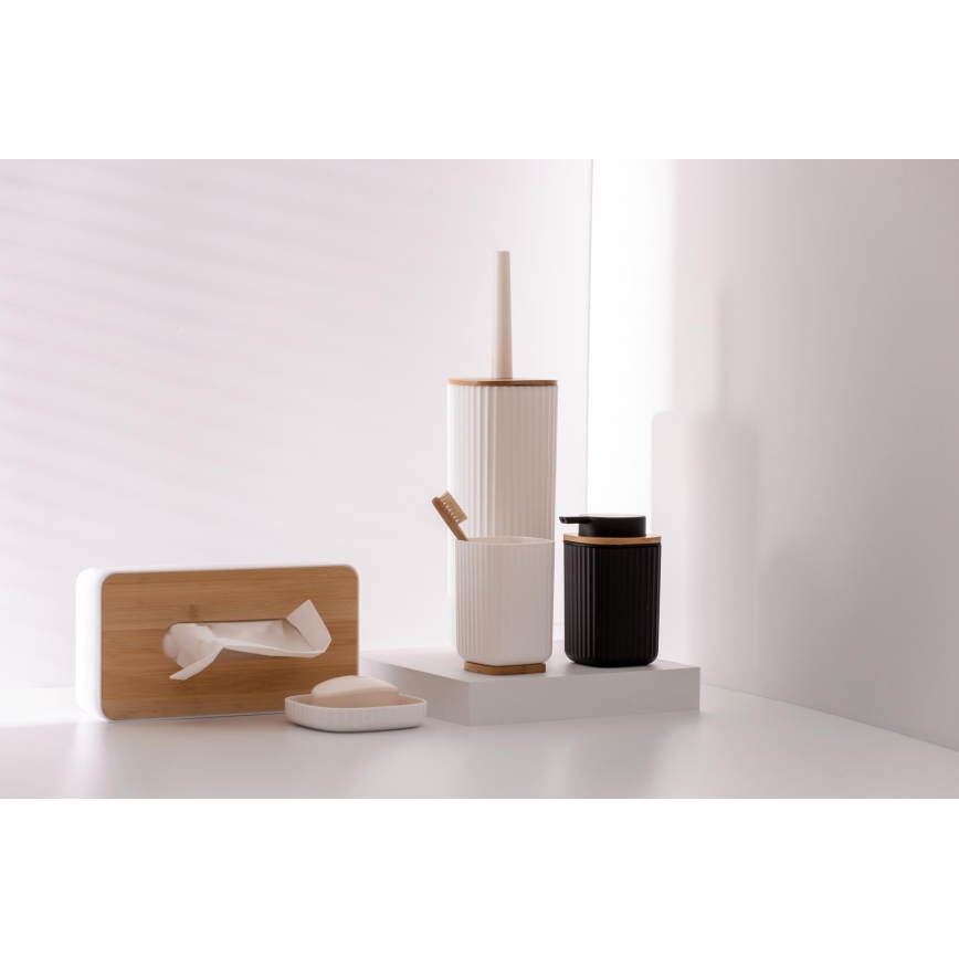 WENKO 25318100 - Make-upbox ROTELLO 24x12,7 cm wit/bruin