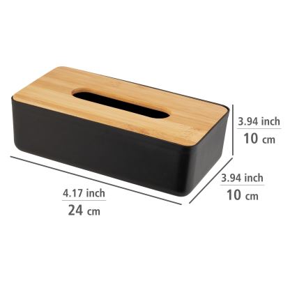 WENKO 25319100 - Make-updoos ROTELLO 24x12,7 cm zwart/bruin