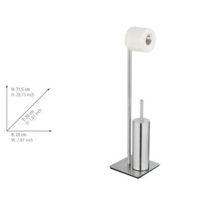 WENKO 25378100 - WC-borstel RECCO 20x71,5 cm satijn