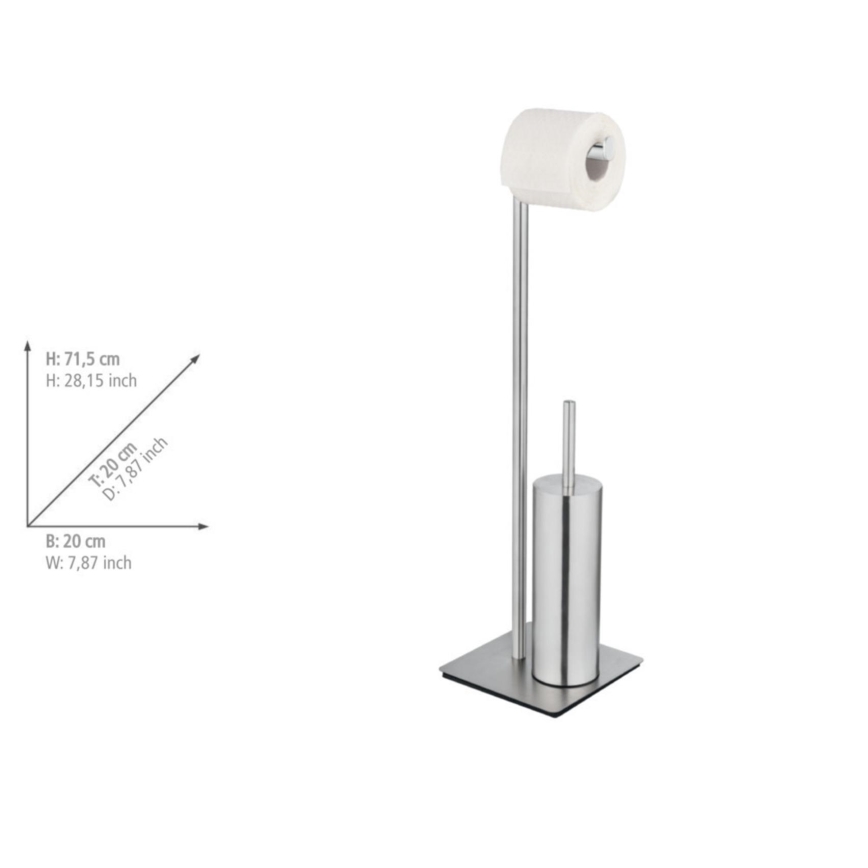 WENKO 25378100 - WC-borstel RECCO 20x71,5 cm satijn