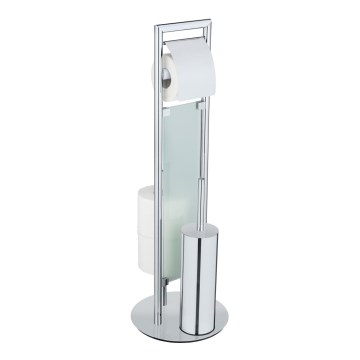WENKO 25384100 - WC set SULMONA 25x76 cm zilver/zwart