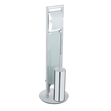 WENKO 25384100 - WC set SULMONA 25x76 cm zilver/zwart