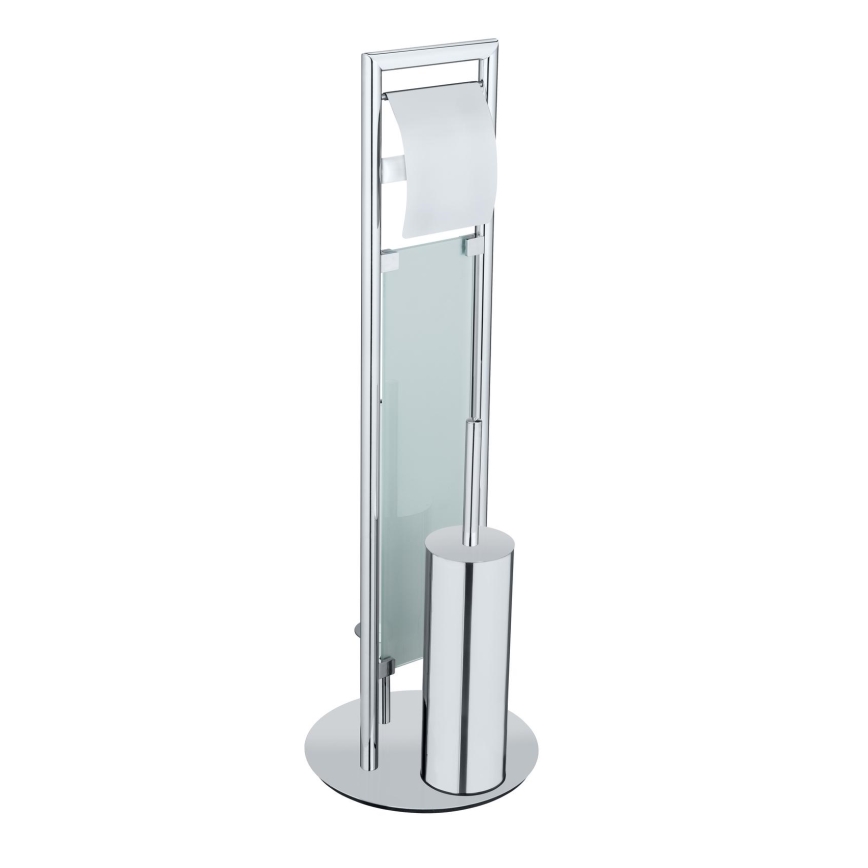 WENKO 25384100 - WC set SULMONA 25x76 cm zilver/zwart