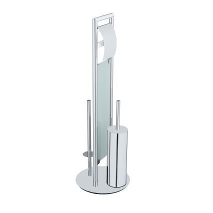 WENKO 25384100 - WC set SULMONA 25x76 cm zilver/zwart