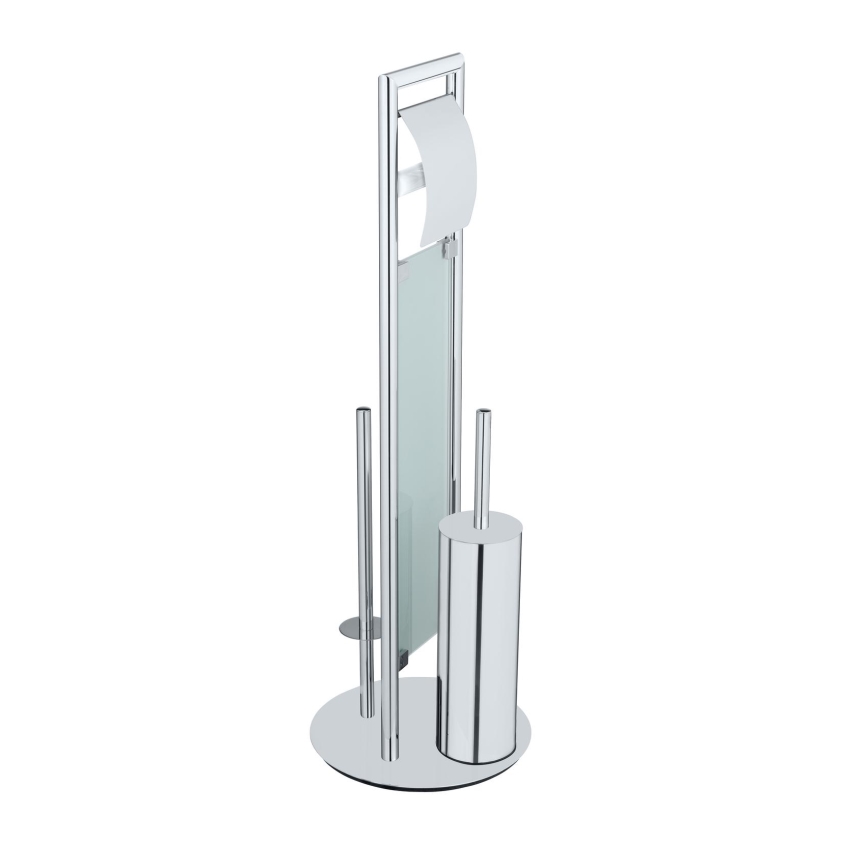 WENKO 25384100 - WC set SULMONA 25x76 cm zilver/zwart