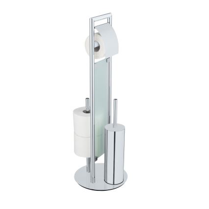 WENKO 25384100 - WC set SULMONA 25x76 cm zilver/zwart