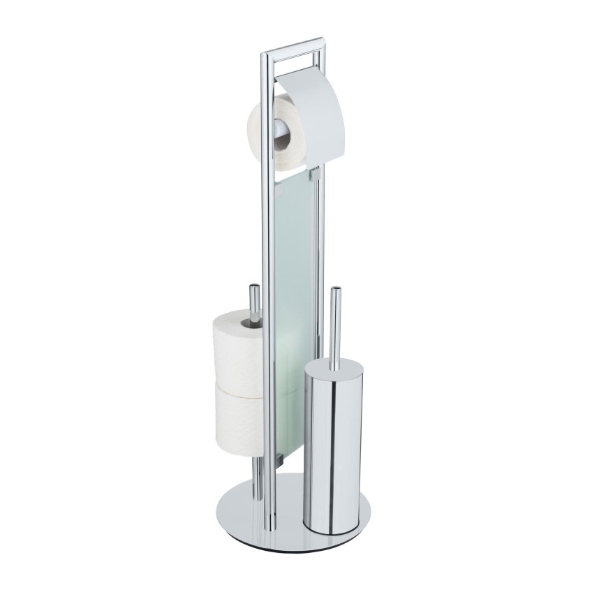 WENKO 25384100 - WC set SULMONA 25x76 cm zilver/zwart
