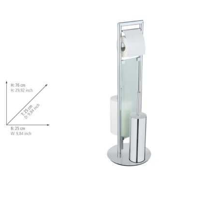 WENKO 25384100 - WC set SULMONA 25x76 cm zilver/zwart