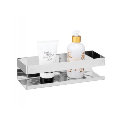 WENKO 25413100-Plank TURBO-LOC GENOVA SHINE 30x10,5 cm zilver