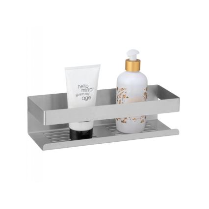 WENKO 25425100-plank TURBO-LOC GENOVA MATT 30x10,5 cm zilverkleurig